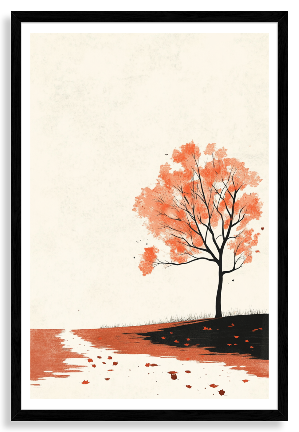 Minimalist Autumn Scene Poster PIXARTT minimalist-autumn-scene-poster-pixartt